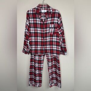 Courtney Cole Vintage Flannel Red Plaid Pajamas Size Large
